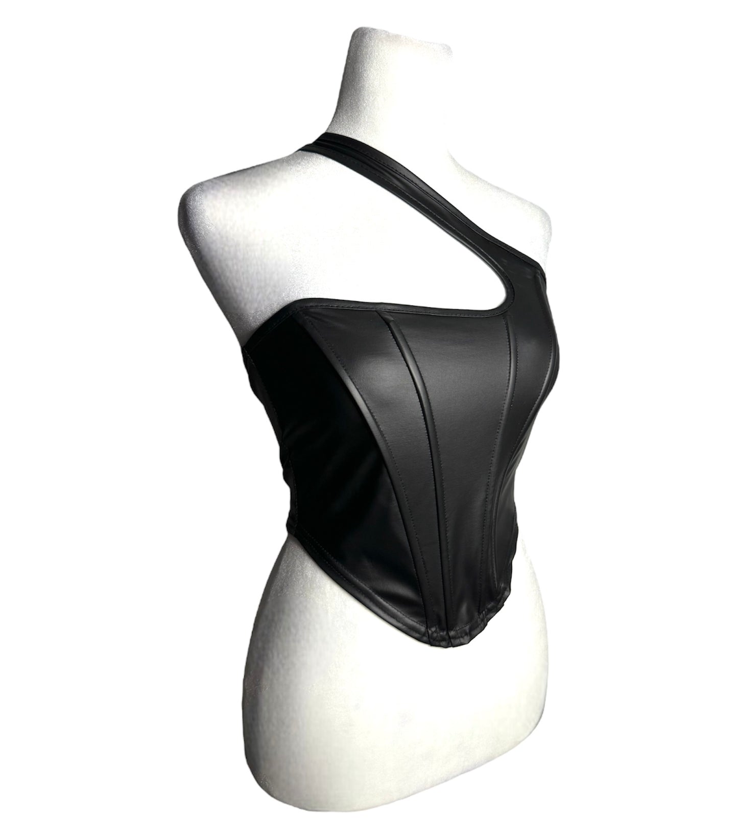 One Shoulder Cutout Corset