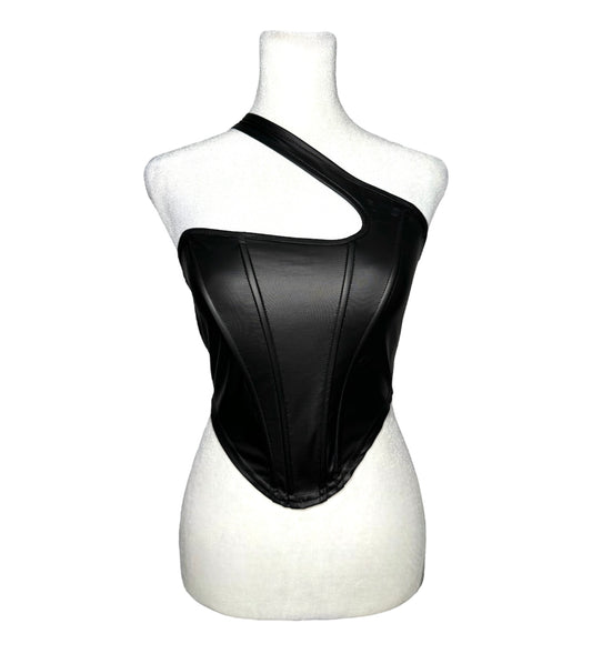 One Shoulder Cutout Corset